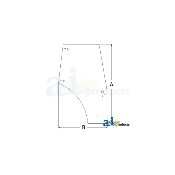Glass; Cab Door, RH 0" x0" x0"
